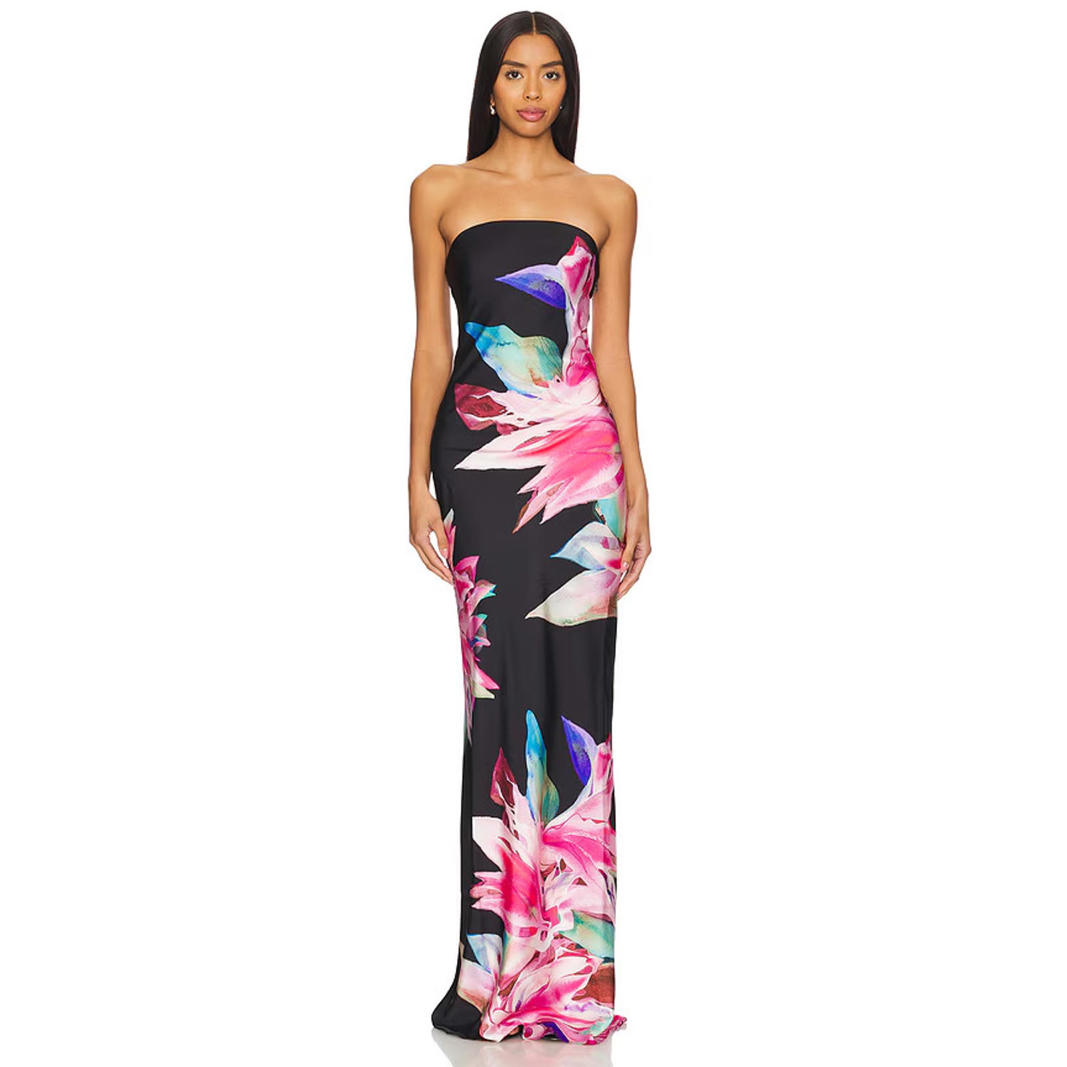 Rococo Sand Dress Bryn Maxi Tube Strapless Black Maxi Gown Size S Nwt $298 Msrp